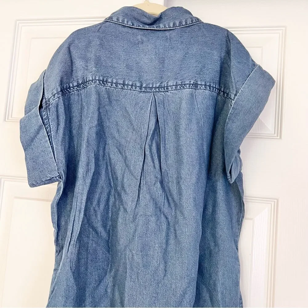 Silver Jeans  Co Dark Blue Denim Shirt Dress Girls XL 14/16 NEW MSRP $47